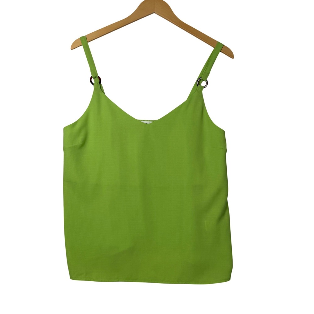 Mine Womens Size Large Green Cami Top Blouse Minimalist Flowy Chic